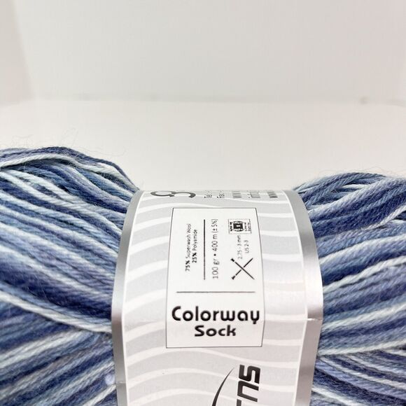 Lot of 4 Skeins of Ice Yarns Colorway Sock Yarn, Blue Tones - Picture 4 of 5